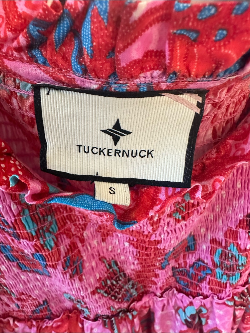 Tuckernuck Pink Floral Ruffle-Sleeve Smocked Dress - Picture 3 of 3
